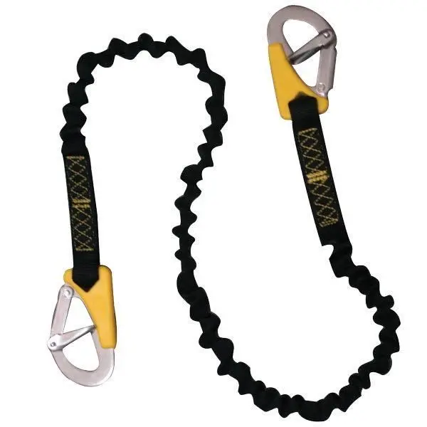 Lalizas Lifeline elastisch – Sicherheitsleine mit 2 Edelstahl-Karabinern, 120–180 cm