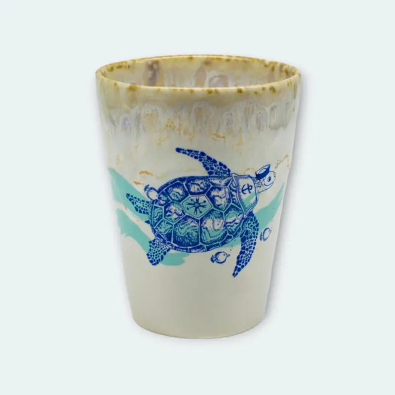 Latte Keramik Becher 0,38l - BY THE SEA - Schildkröte