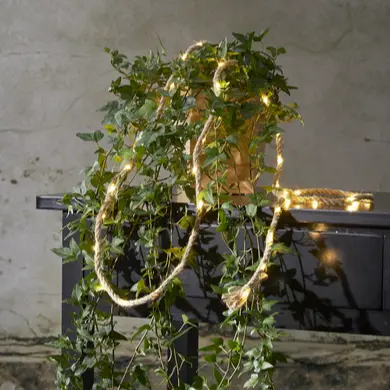 LED-Lichterkette Jutta mit Juteseil | 200 cm