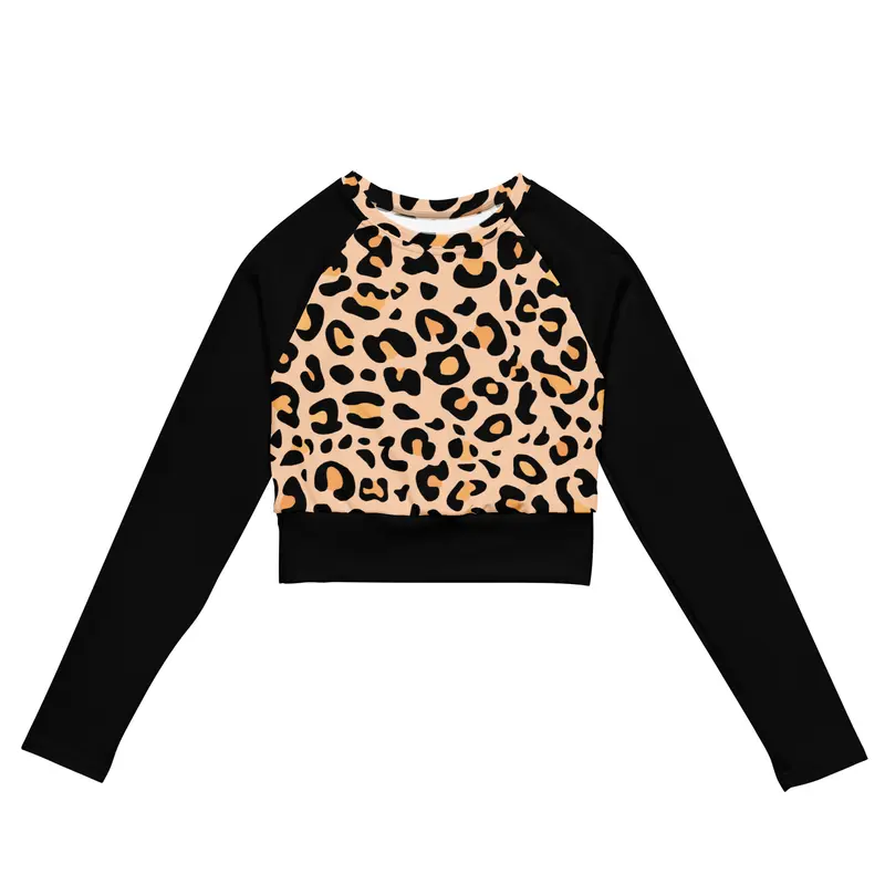 Leo Black-recyceltes Langarm Crop Top