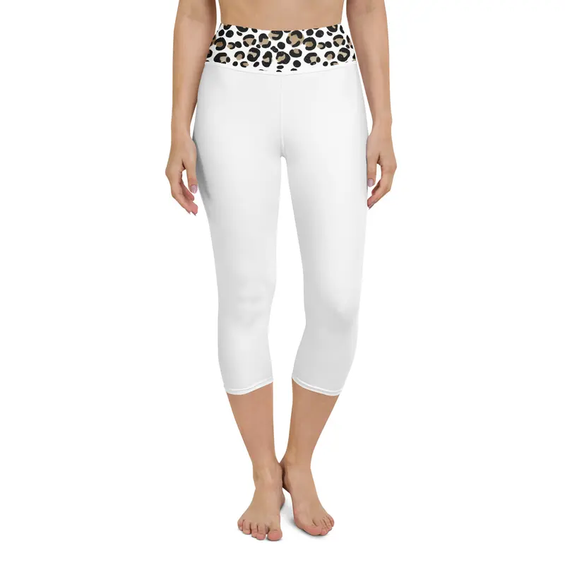 Leo White-Yoga-Capri-Leggings
