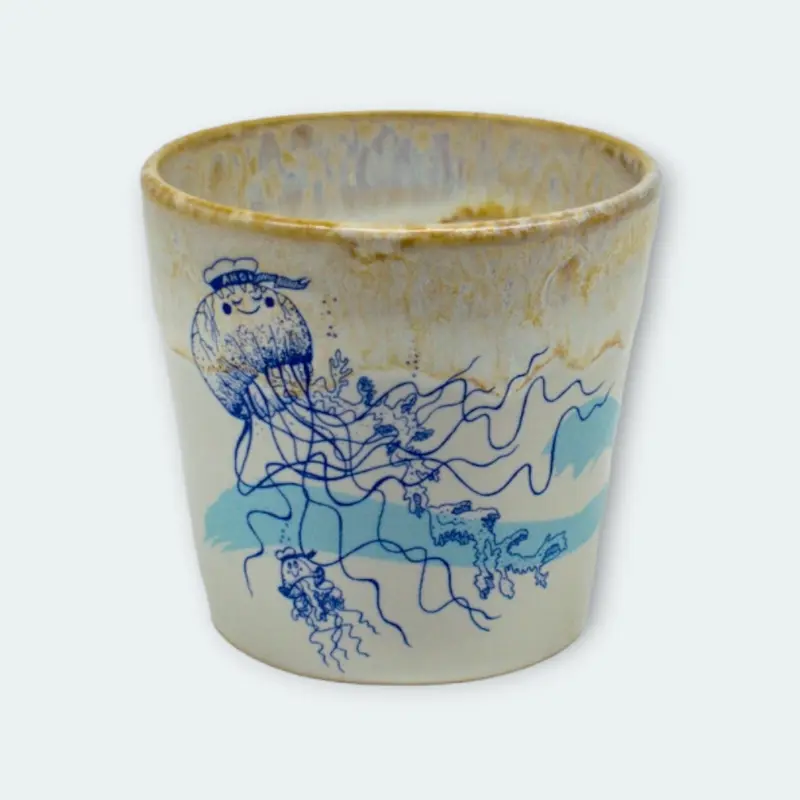 Lungo Keramik Becher 0,2l - BY THE SEA - Qualle