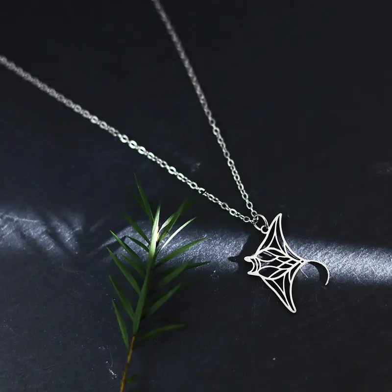 Manta Ray Necklace with silver or gold manta pendant