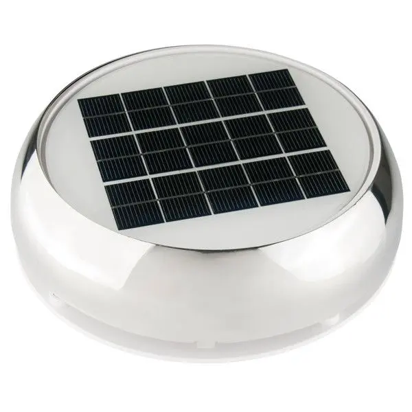 Marinco Solarlüfter mit Akku und LED – Edelstahl