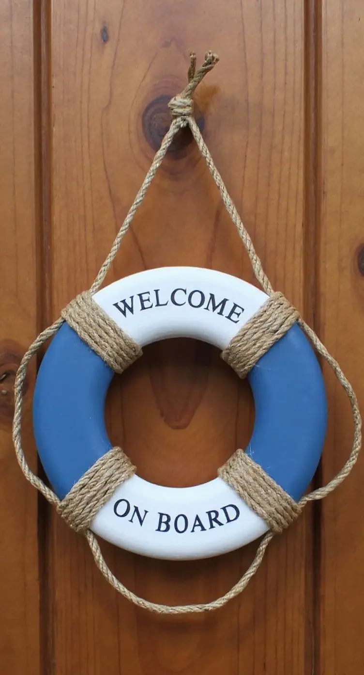 Maritime Deko- Rettungsring- blau/weiß 30 cm