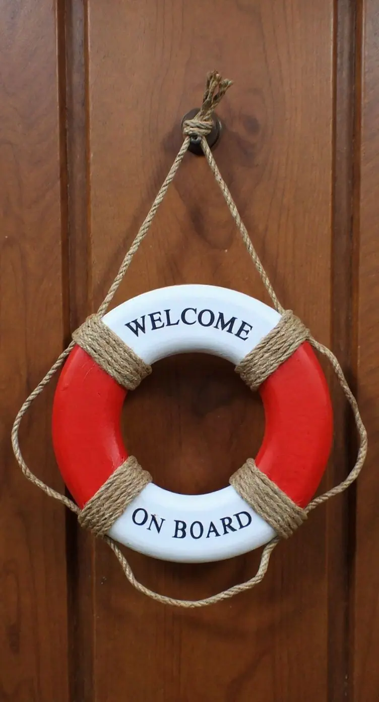 Maritime Deko- Rettungsring- rot/weiß 23 cm