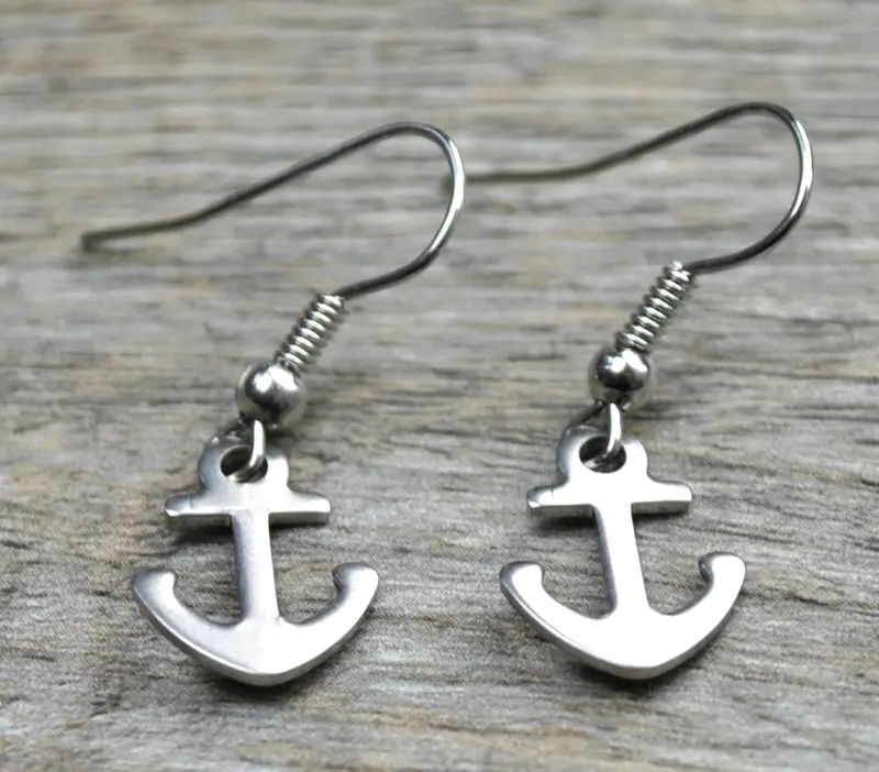 Maritime Ohrringe mit Anker Silber