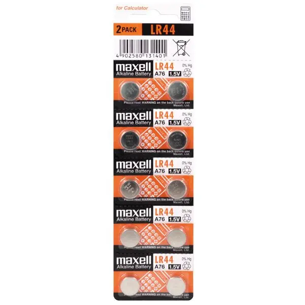 Maxell Alkaline Batterie LR44 – 10er Pack, 1,5 V Knopfzelle