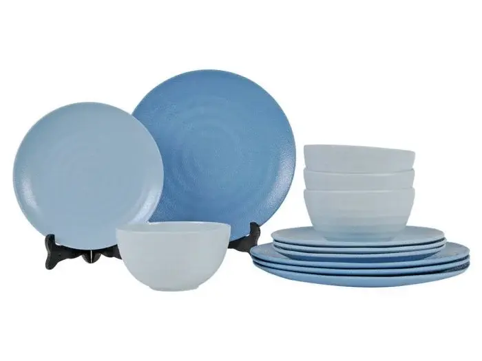 Melamin-Geschirrset SHADES OF BLUE | 12-teilig