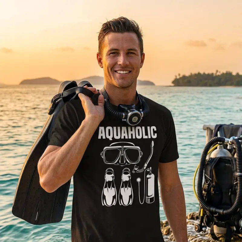 Men's T-Shirt – Scuba Diving AQUAHOLIC Print