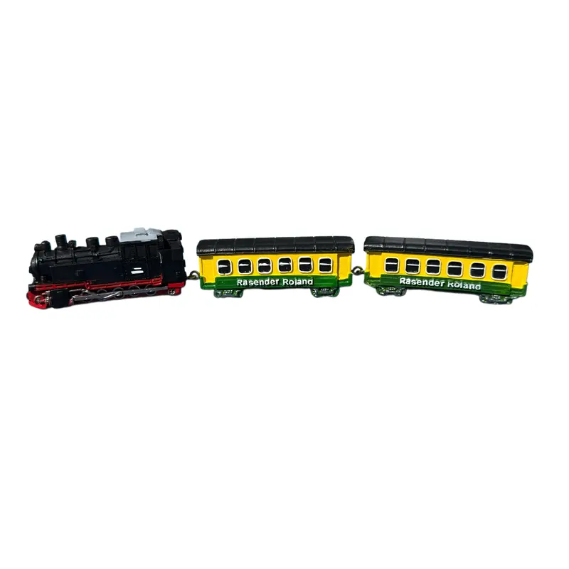 Miniaturmodell „Rasender Roland“, Standmodell, Lokomotive mit Personenwagen