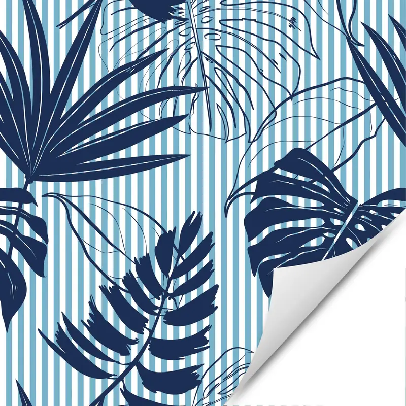 Möbelfolie Botanische Blätter Blau | Selbstklebend