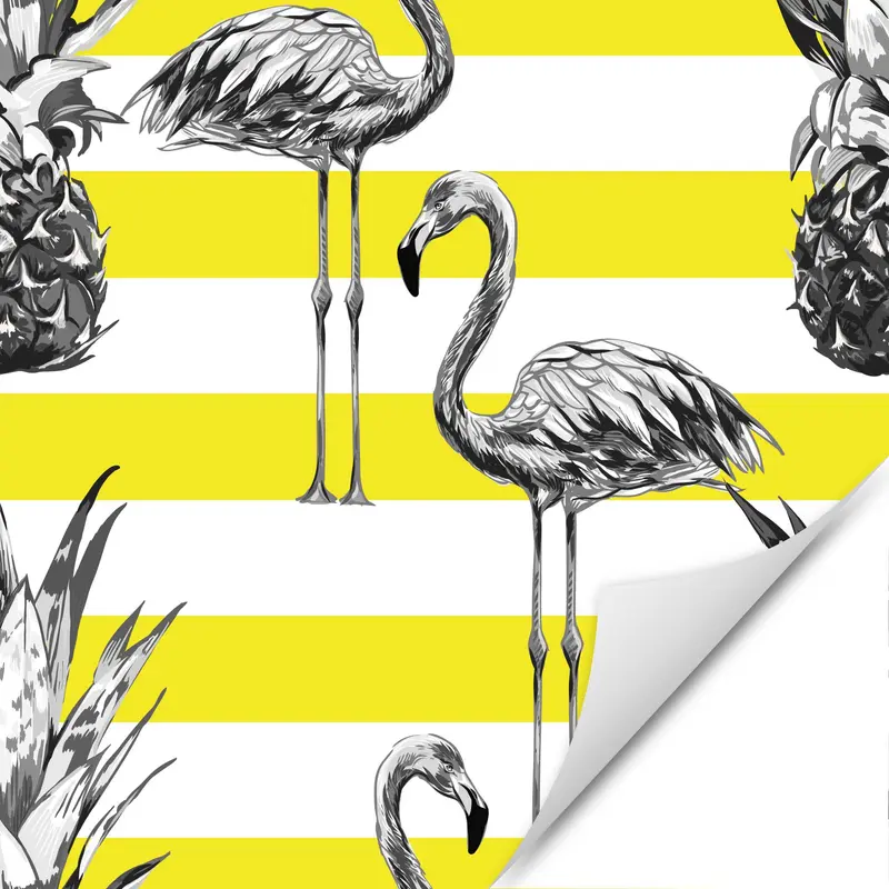 Möbelfolie Flamingos Gelb | Selbstklebend