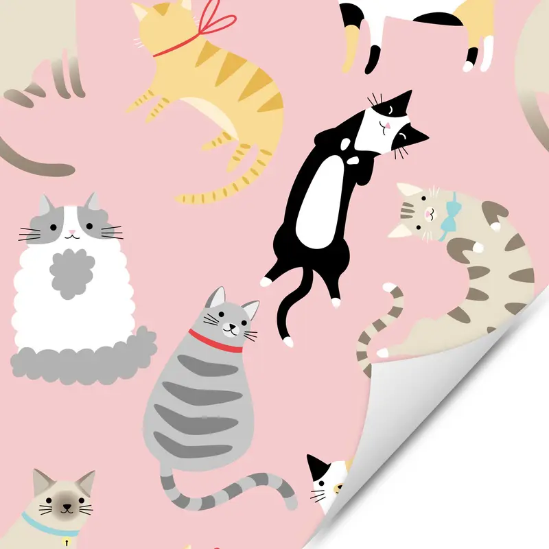 Möbelfolie Wilde Katzen Comic | Selbstklebend