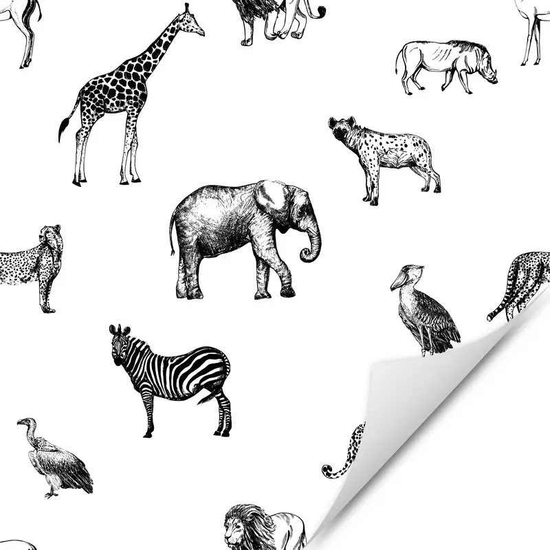 Möbelfolie Zootiere Illustration | Selbstklebend