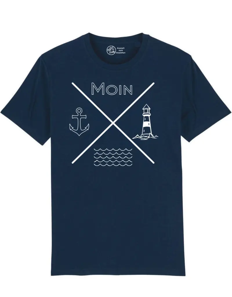 Moin Anker Leuchtturm Wellen T-Shirt