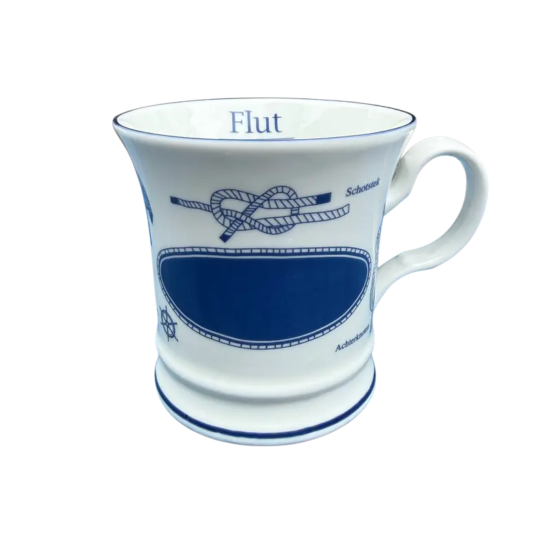 Namensbecher mit Wunschnamen, Kapitäns - Design mit Knoten, jeder Name ist möglich, Gravurbecher