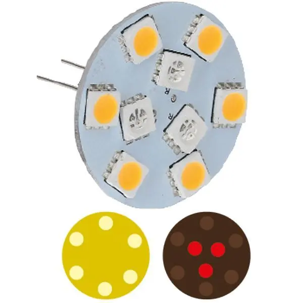 NauticLED G4 LED-Leuchtmittel – umschaltbar rot/weiß, dimmbar, 10–30 V DC