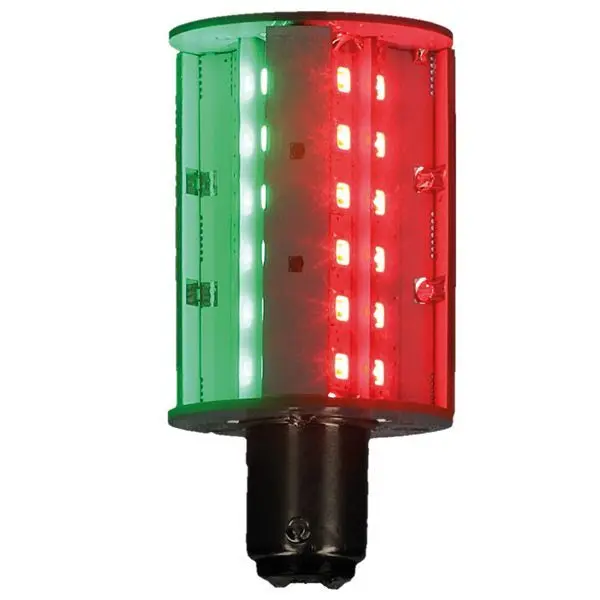 NauticLED Glühlampe BAY15D 10-35VDC 3,9W D=35mm L=70mm rot/grün für Aqua Signal