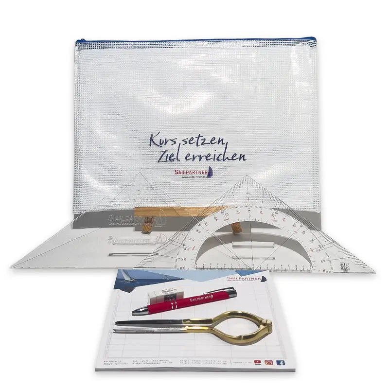 Navigations-Set mit Einhandzirkel und großen Dreiecken