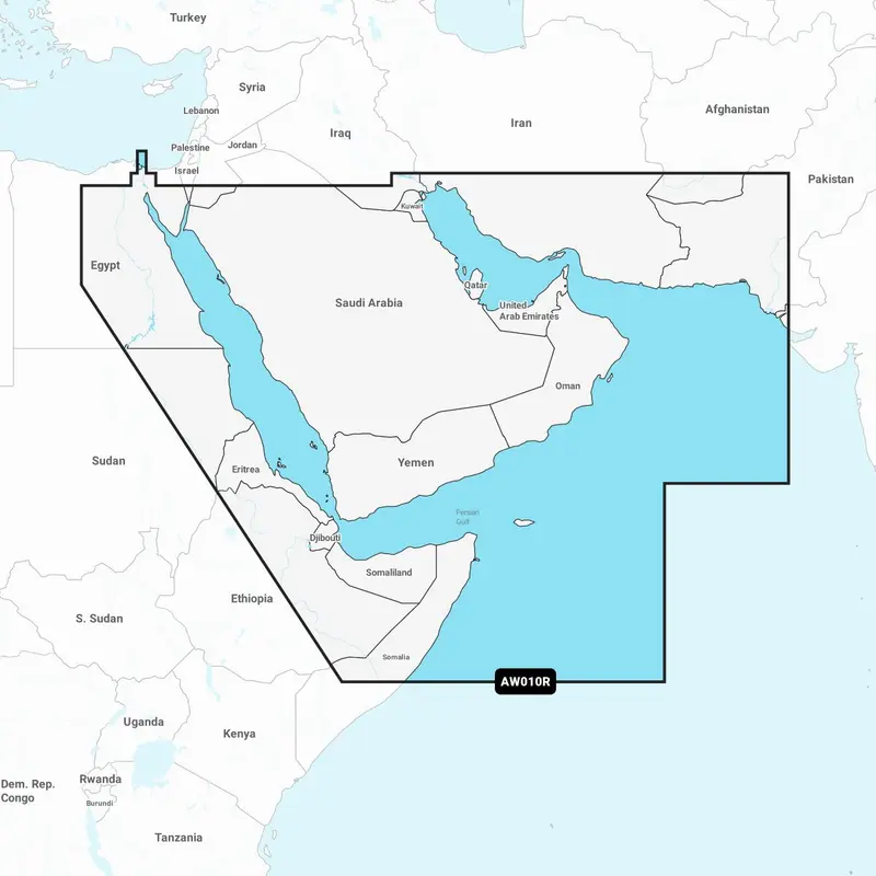 Navionics+ AW010R – Elektronische Seekarte Rotes Meer, Golf von Aden, Golf von Oman & Persischer Golf