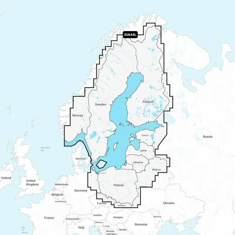 Navionics+ EU644L – Elektronische Seekarte Ostsee, Schweden Westküste & Norwegen Südküste