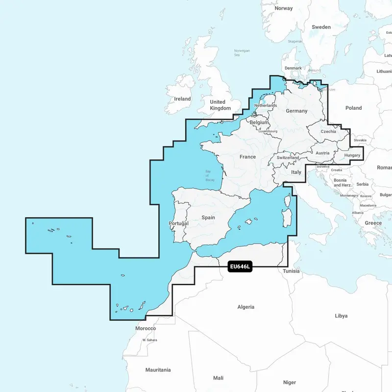 Navionics+ EU646L – Elektronische Seekarte Westeuropa & Nordwestafrika