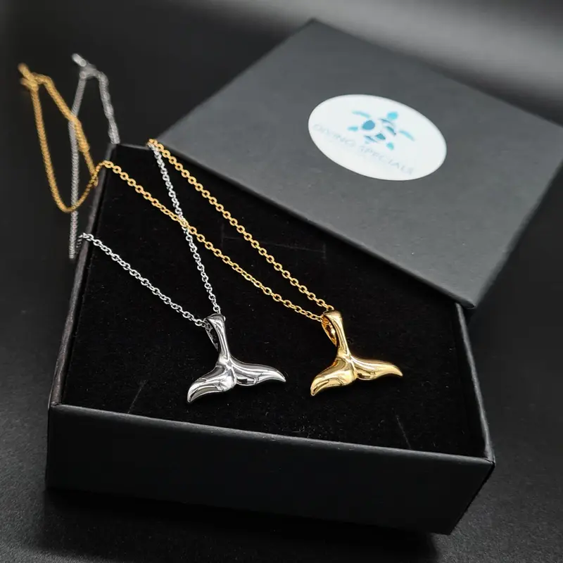 Necklace Whale Fin - Silver or Gold