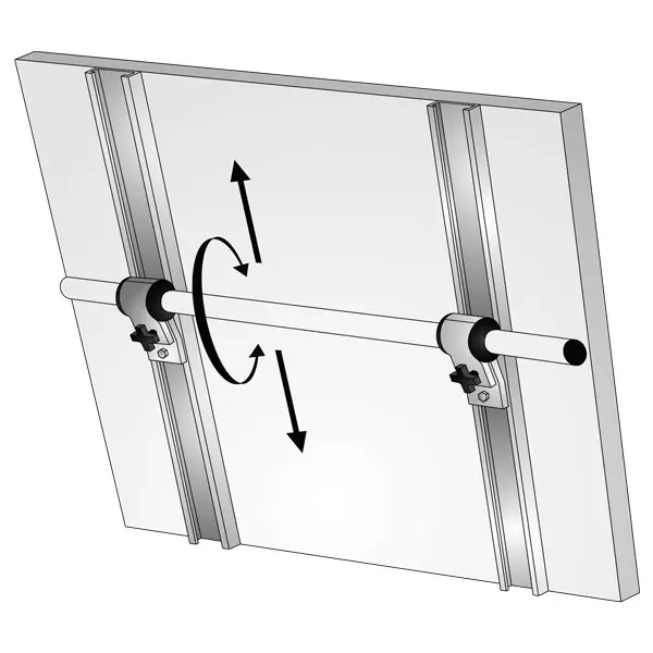 NOA Befestigungsprofile 10606 – Solarpanelhalter mit Rohrschellen für Heckkorb, L = 650 mm