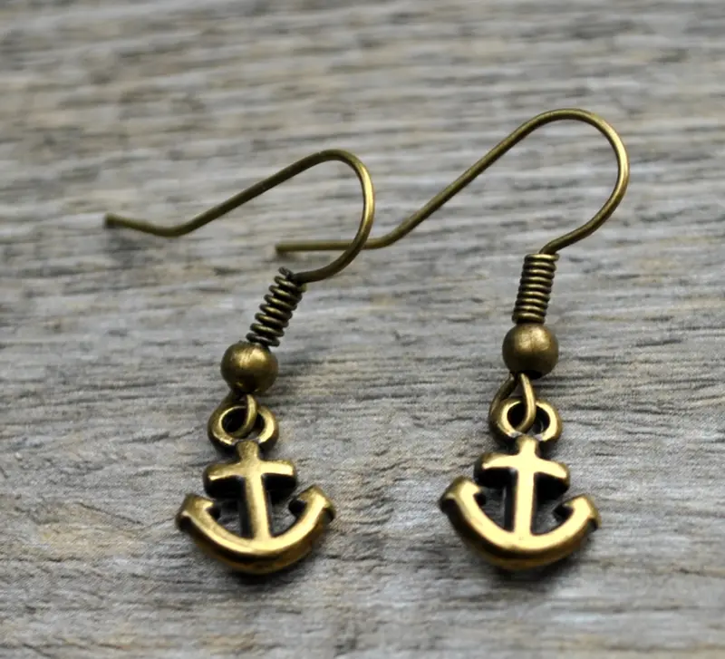 Ohrringe mit Anker bronze Mini