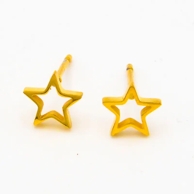 Ohrstecker Stern Gold aus Edelstahl