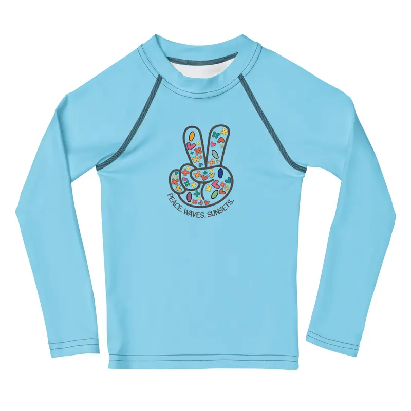Peace. Waves. Sunset. Kinder-Rash-Guard