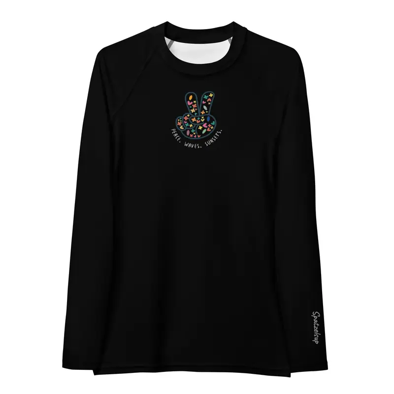 Peace. Waves. Sunsets- Damen-Rash-Guard