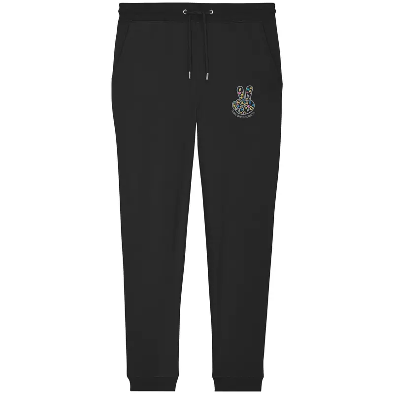 Peace. Waves. Sunsets. Frontdesign only - Organic Jogger Pants gesticktes Design