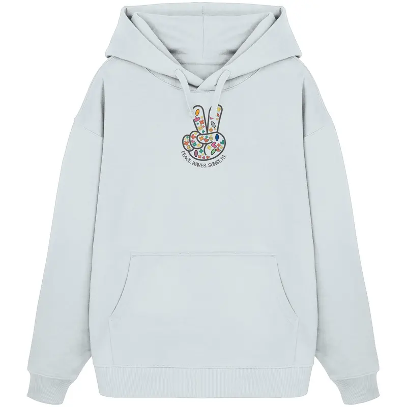 Peace. Waves. Sunsets. Frontdesign only - Organic Oversize Hoodie