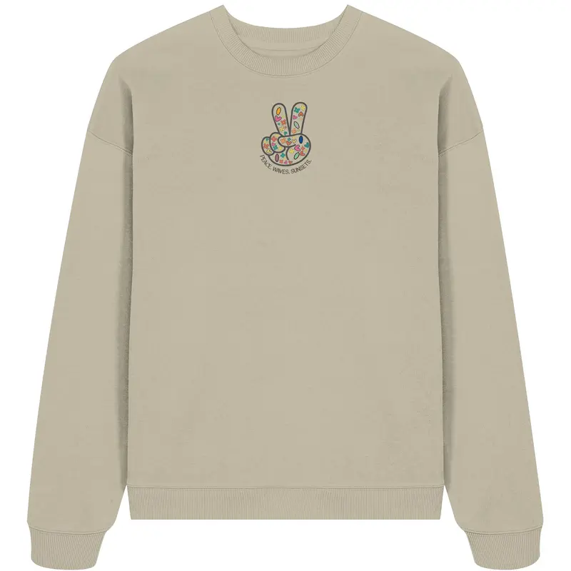 Peace. Waves. Sunsets. Frontdesign only - Organic Oversize Sweatshirt