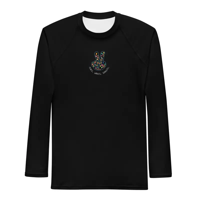 Peace. Waves. Sunsets. Herren-Rash-Guard