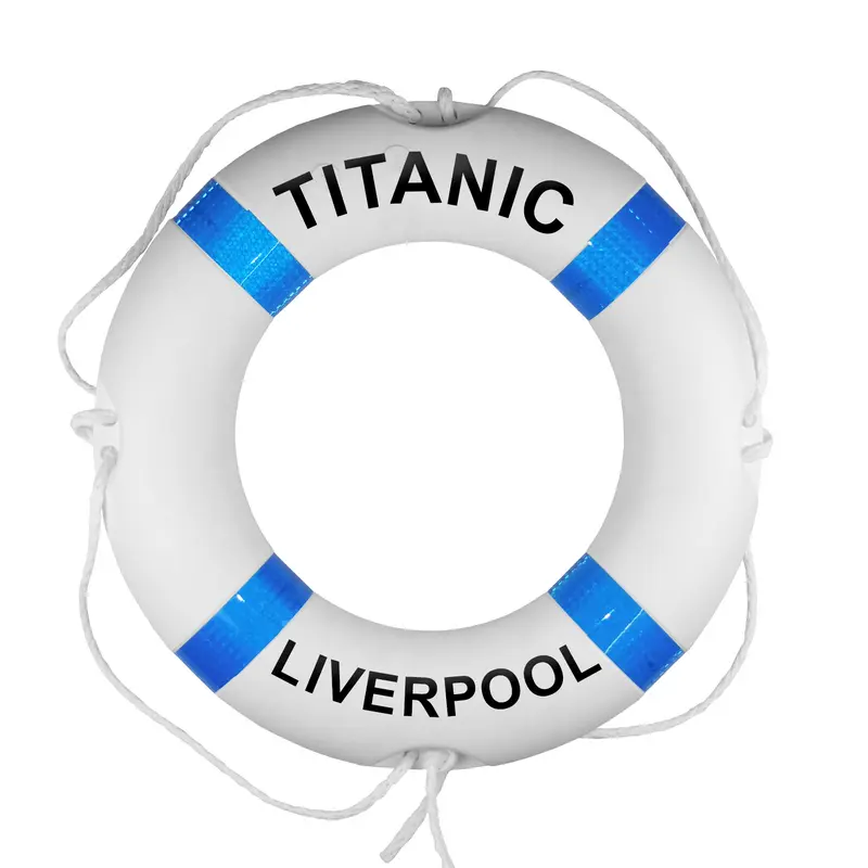 Personalised Lifebuoy with Blue Stripes