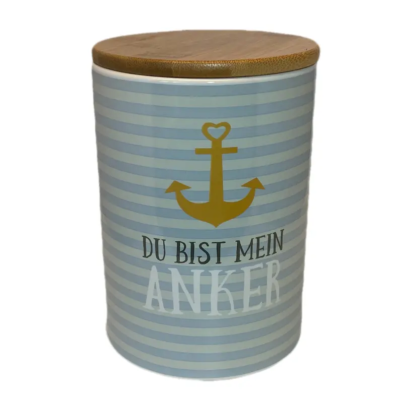 Porzellan - Vorratsdose, Kaffeedose, Dose, „Du bist mein Anker“