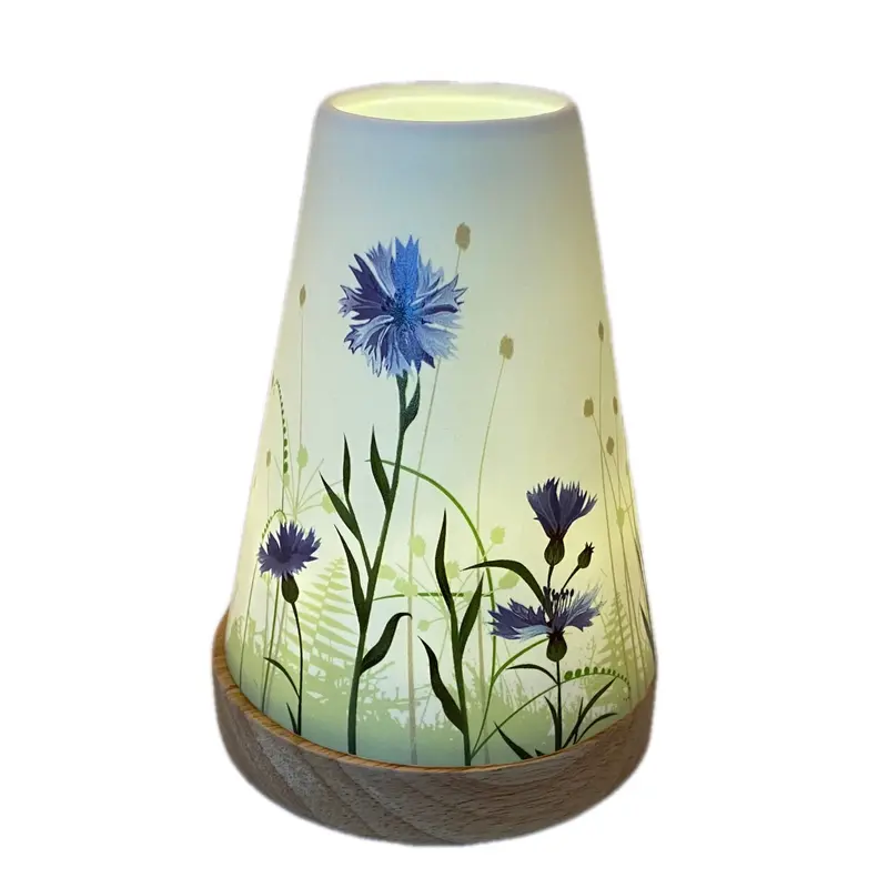Porzellan Windlicht Vintage Style, „Kornblume"