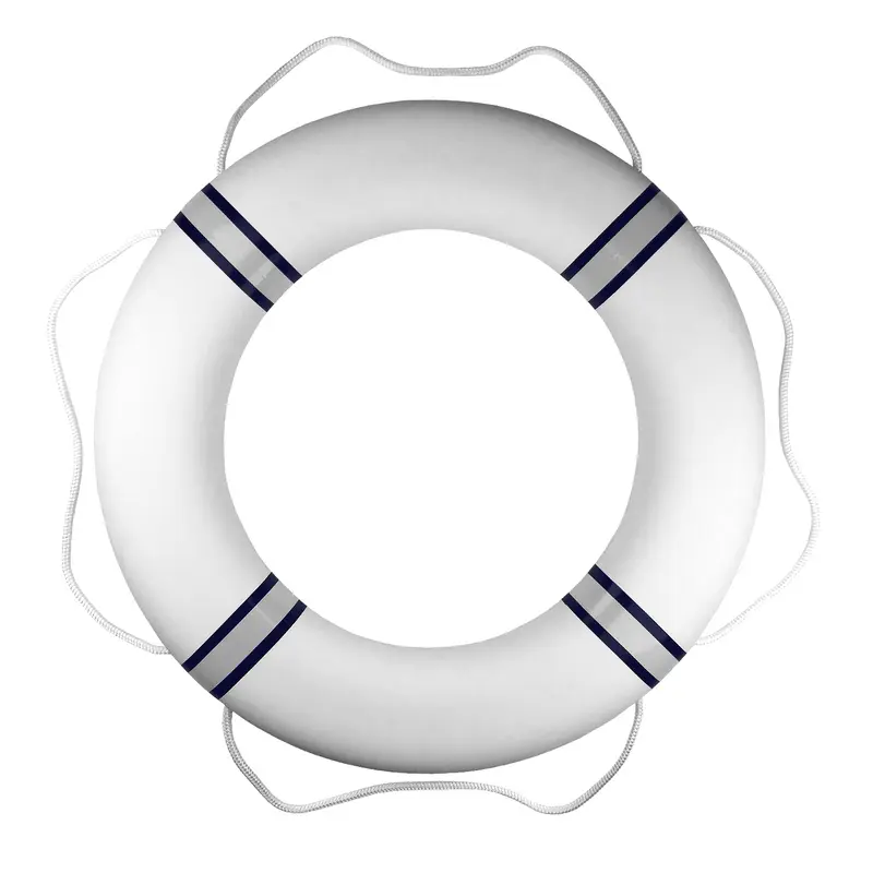 Premium Lifebuoy - White with Blue & Reflecting Silver