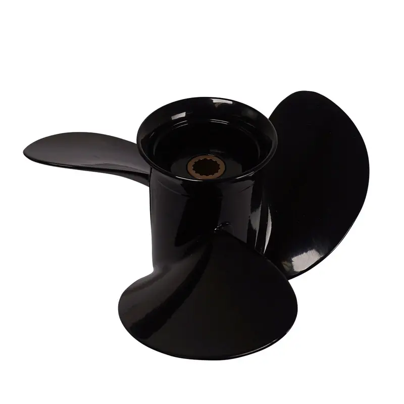 Propeller für Tohatsu Außenborder  9.9 bis 20PS, 9 1/4"Durchmesser, 10" Steigung, mit 14 Zähnen, Aluminum schwarz lackiert, (entspricht 362-64108-0)