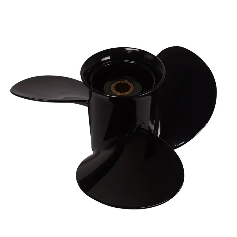 Propeller für Tohatsu Außenborder 9.9 bis 20PS, 9 1/4"Durchmesser, 9" Steigung, mit 14 Zähnen, Aluminum schwarz lackiert, (entspricht 362-64101-0)