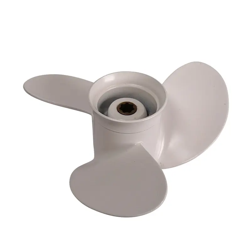 Propeller für Yamaha Außenborder 6 bis 8 PS, 8-1/2" Durchmesser, 8-1/2" Steigung, mit 7 Zähnen, Aluminium weiß lackiert (ersetzt 6G1-45941-00-EL)