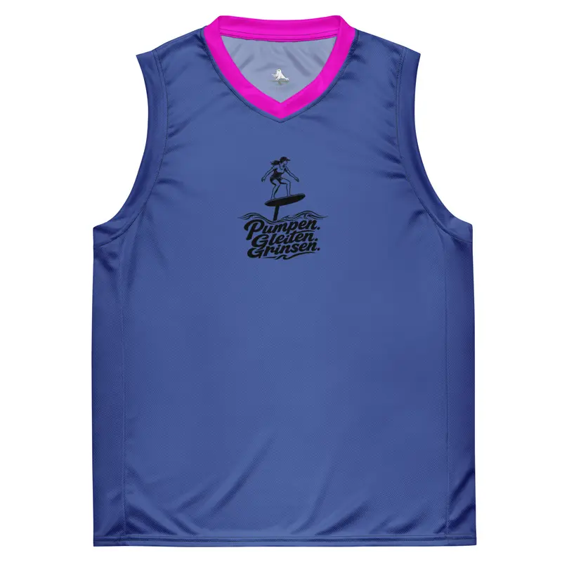Pumpfoil- Pumpen. Gleite. Grinsen unisex-Basketballtrikot