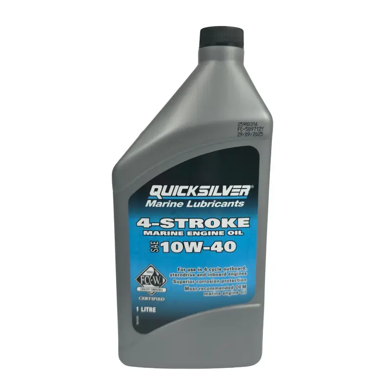 Quicksilver 10W-40 4-Takt Motoröl 1 Liter / Geeignet für alle 4-Takt-Schiffsmotoren / Mineralisches Hochleistungsöl
