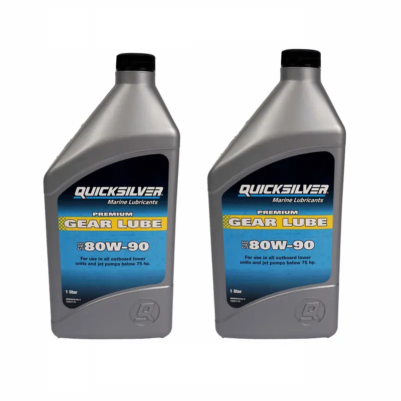 Quicksilver Hochleistungs-Getriebeschmiermittel Getriebeöl SAE80W-90 – 2x 1 Liter | Premium Schutz für Außenborder & Heckantriebebis 75PS