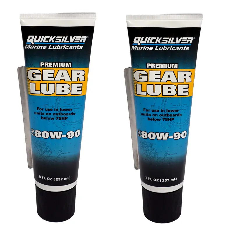 Quicksilver Hochleistungs-Getriebeschmiermittel Getriebeöl SAE80W-90 –2x  237 ml Tube | Premium Schutz für Außenborder & Heckantriebe bis 75PS