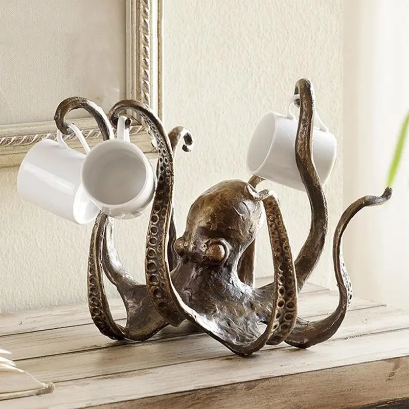Resin Octopus Statue - Desktop Mug & Coffee Cup Holder