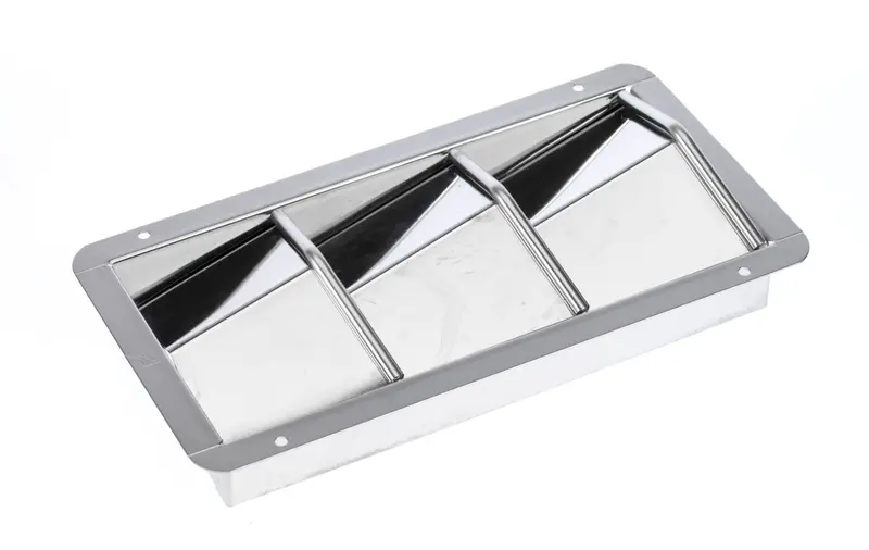 Roca Lüftungsblech aus Edelstahl – verstärkte Luftschlitze, 208 × 112 mm
